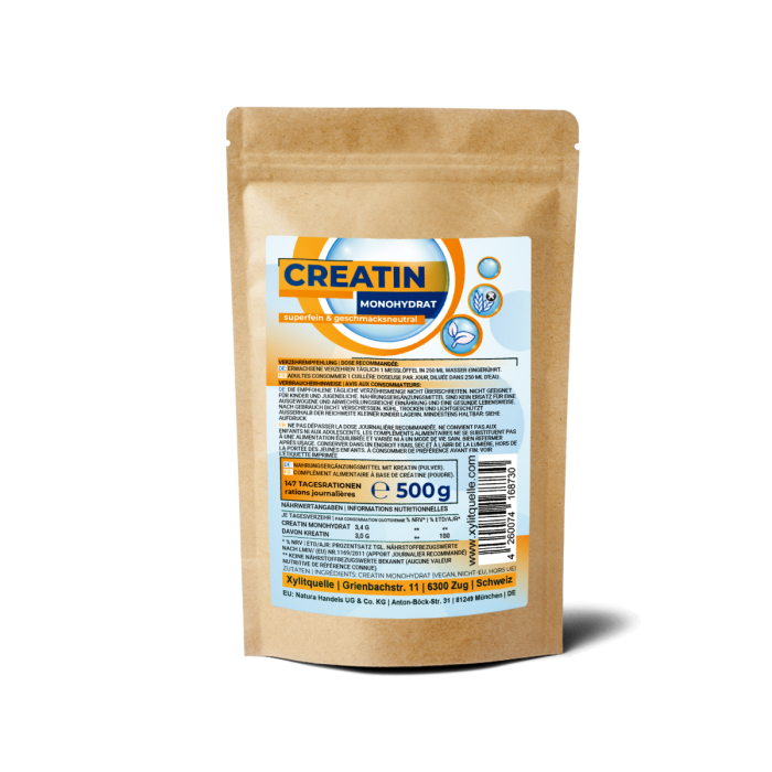 500 g Creatin Monohydrat Pulver, geschmacksneutral und superfein 500 g Creatin Monohydrat Pulver, geschmacksneutral und superfein